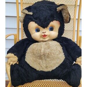 Vtg 1950’s Rushton Rubber Face &Paws Chubby Tubby Plush Stuffed Bear 16"
